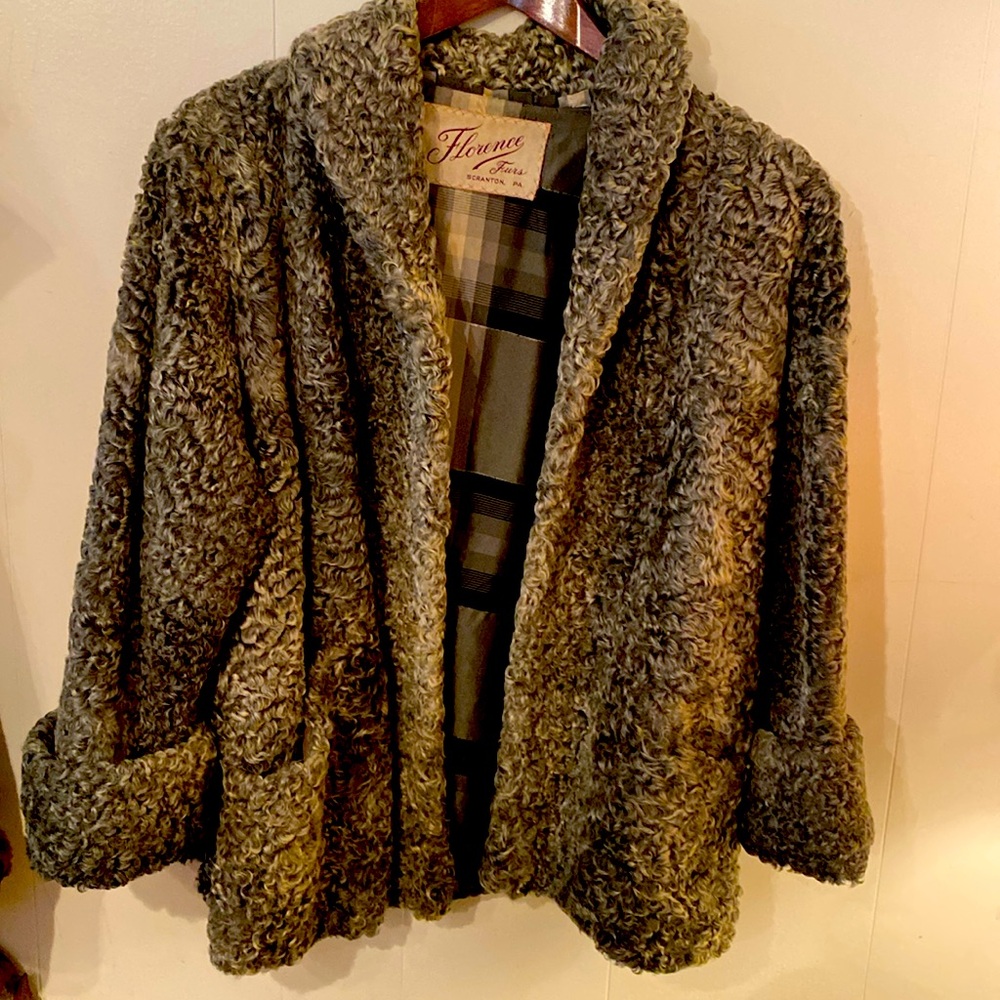 50s vintage curly lamb Shorty jacket